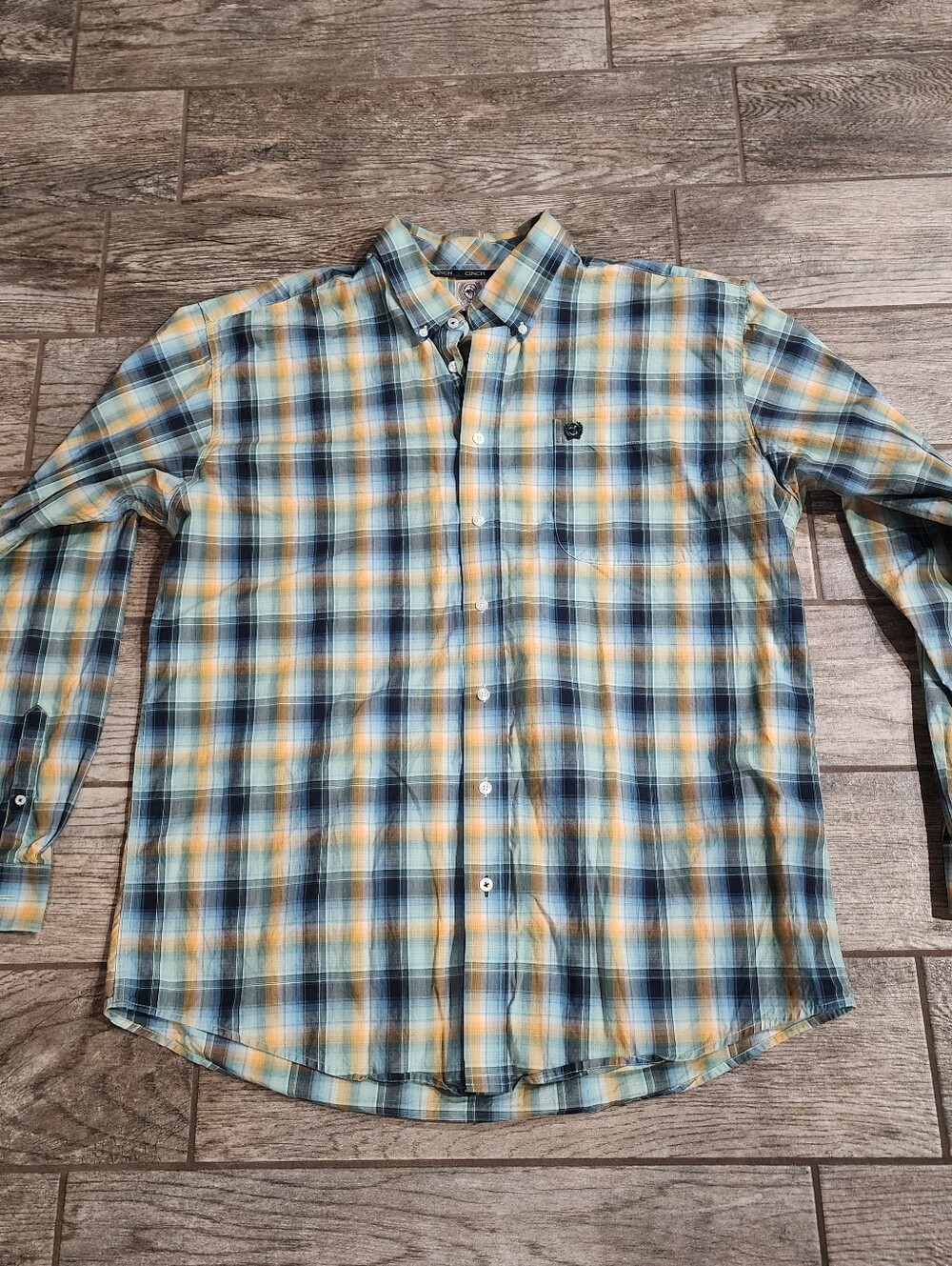 Cinch Western Button Up Shirt Large Excellent Condition